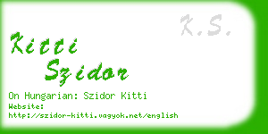 kitti szidor business card